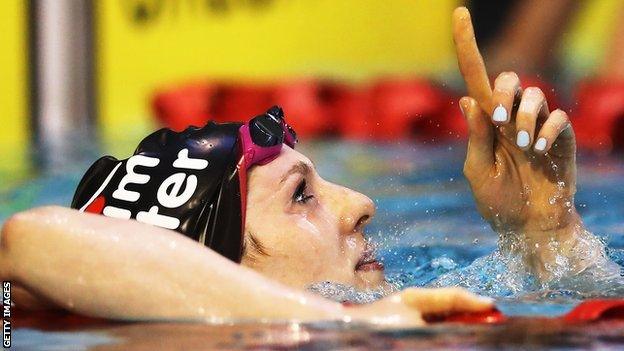 Bethany Firth celebrates breaking a world record