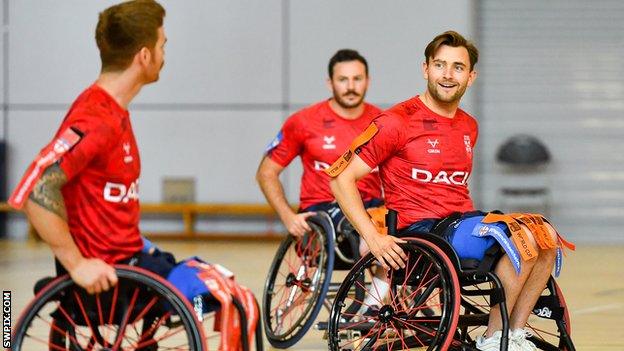 England Wheelchair Rugby League team in training