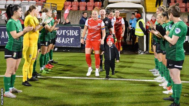 Cliftonville walked out to a guard of honour as champions