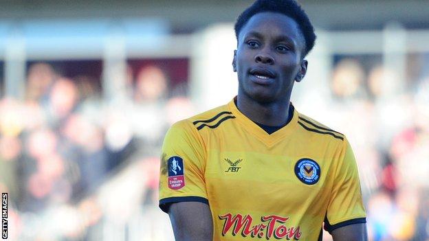 Shawn McCoulsky in action for Newport County