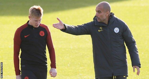 Kevin de Bruyne and Man City boss Pep Guardiola