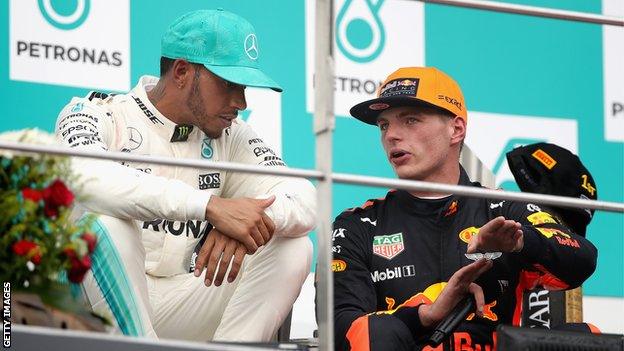 Lewis Hamilton and Max Verstappen