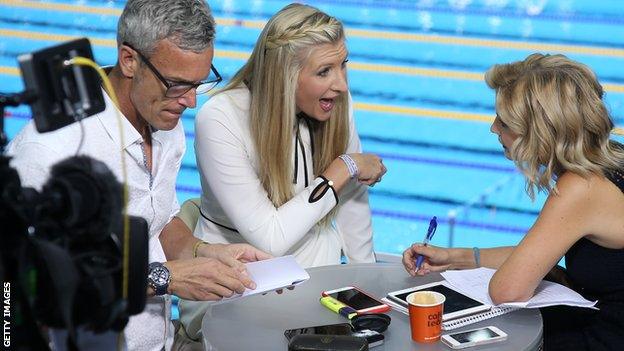 Mark Foster, Rebecca Adlington and Helen Skelton