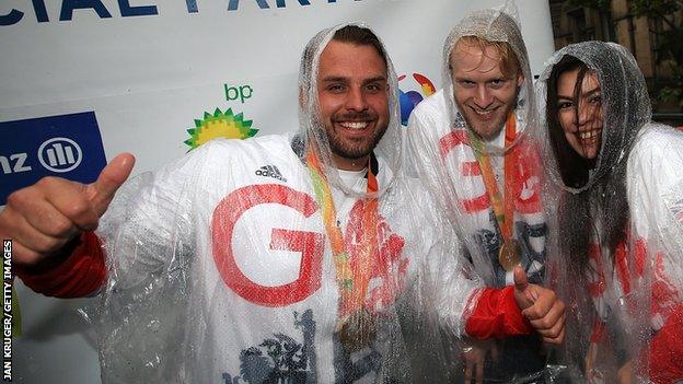 Aled Davies, Jonnie Peacock and Julie Rogers