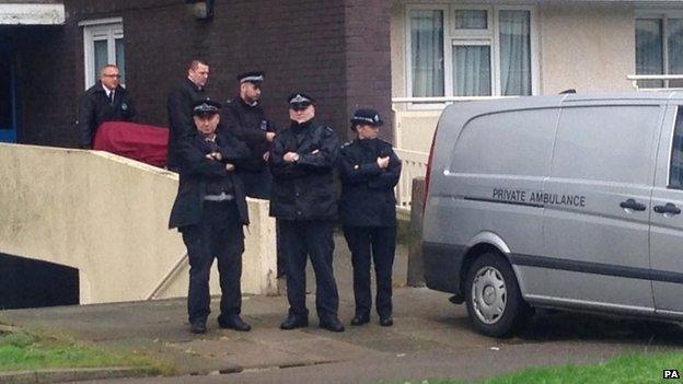 Police outside Picardy House