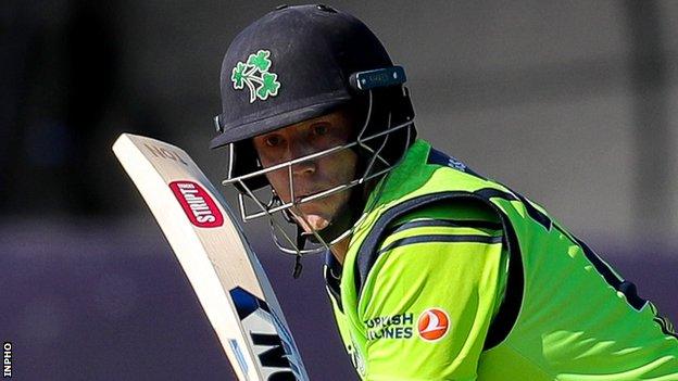 Ireland all-rounder Kevin O'Brien fell after hitting 19 from 11 balls