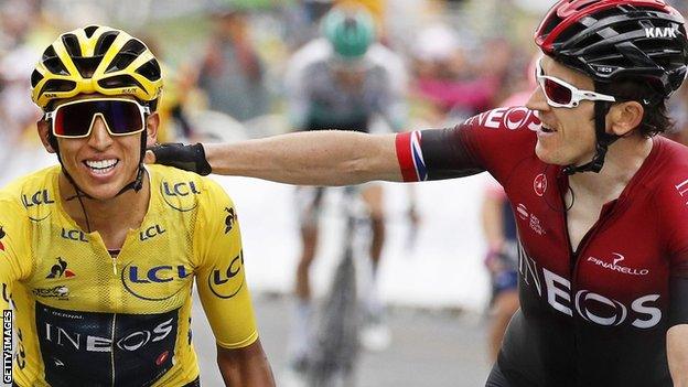 Egan Bernal and Geraint Thomas