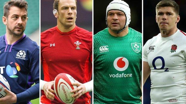 Scotland captain Greig Laidlaw, Wales captain Alun Wyn Jones, Ireland captain Rory Best and England captain Owen Farrell