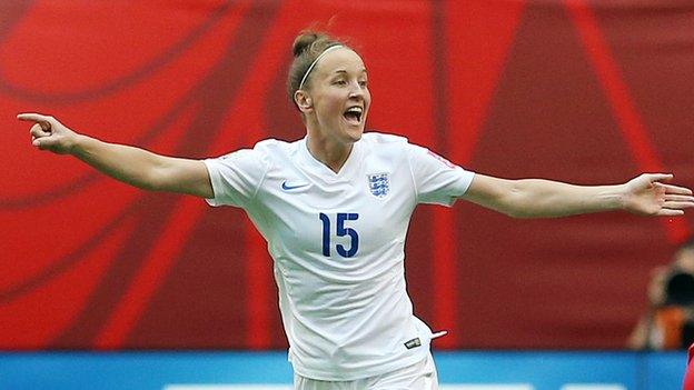 Casey Stoney in action for England