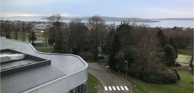 The view looking back to Largs from the Inverclyde National Sports Centre