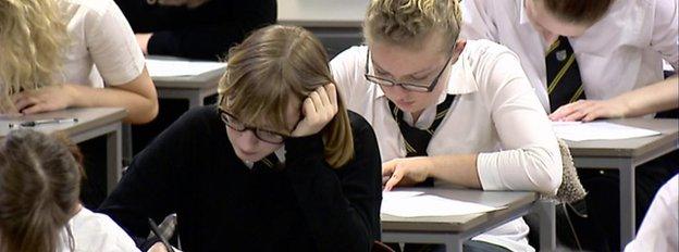 Pupils sitting exams