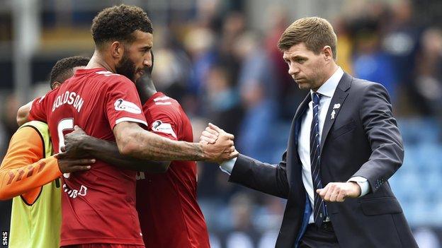 Steven Gerrard and Connor Goldson