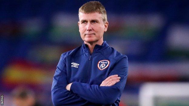 Stephen Kenny watches Sunday's game against Wales