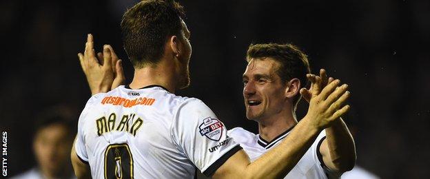 Derby's Chris Martin and Craig Bryson celebrate