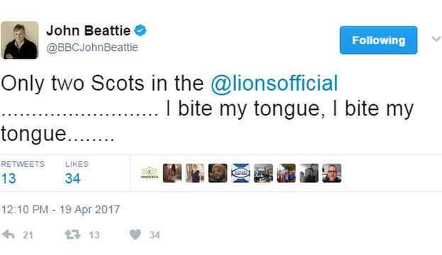 Tweet from John Beattie