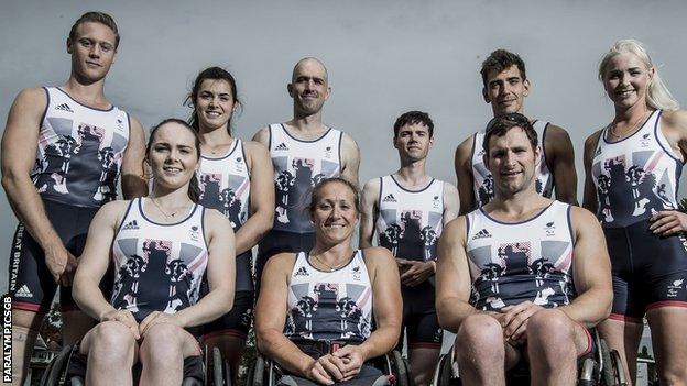 The GB rowing team for the Rio Paralympics