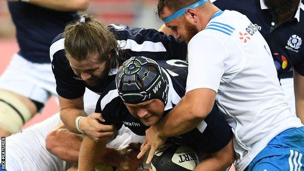 WP Nel in action for Scotland against Italy