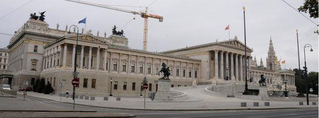 Parliament building in Vienna, Austria