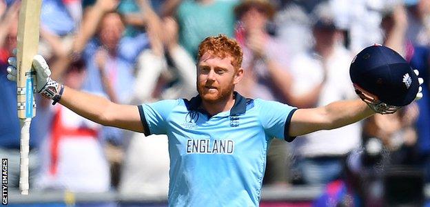 Jonny Bairstow celebrates his century against New Zealand