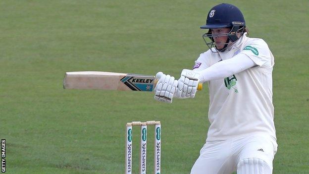 Hampshire batsman Sam Northeast plays a shot