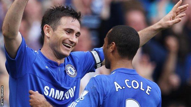 Frank Lampard and Ashley Cole in action for Chelsea