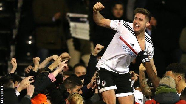 Fulham midfielder Tom Cairney celebrates scoring