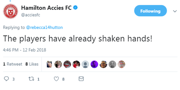 Hamilton Academical tweet