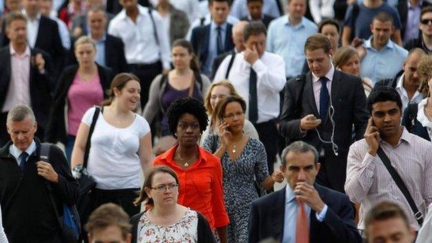 Commuters in London