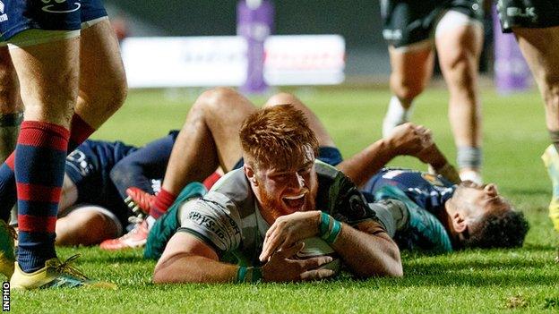 Connacht try-scorer Sean O'Brien