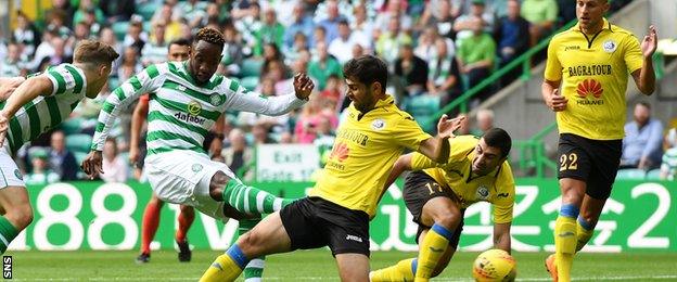 Moussa Dembele scores Celtic's opening goal