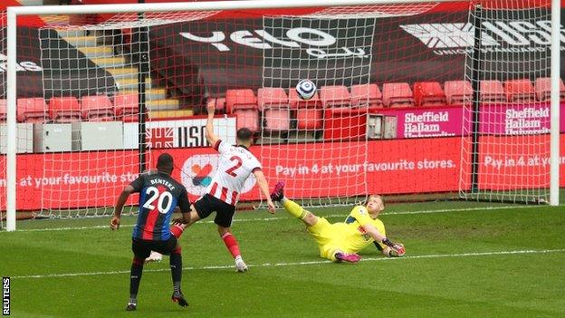 Christian Benteke scores against Sheffield United