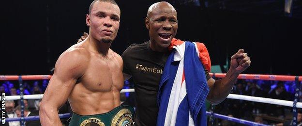 Chris Eubank Jr with his father Eubank Snr