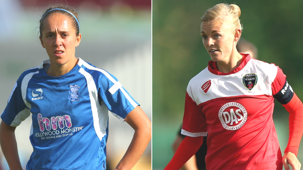 Birmingham City's Jo Potter (left) and Bristol Academy's Sophie Ingle