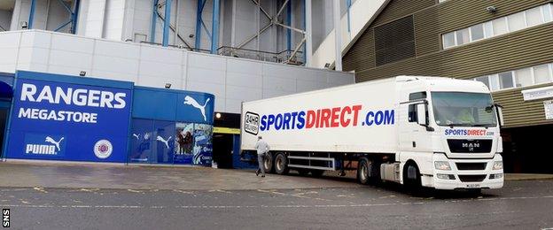 Rangers feel they are hamstrung by their retail contracts with Sports Direct