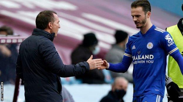 Brendan Rodgers with James Maddison