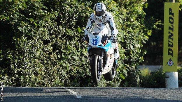 Michael Rutter on an electric motorcycle