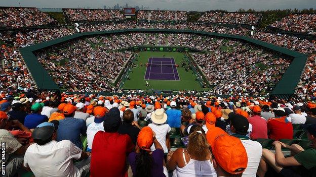 Rafael Nadal was seeking a first Miami Open win at the Crandon Park Tennis Center