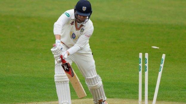 Opener Mark Stoneman's dismissal in Keith Barker's fifth over began Durham's day-long decline