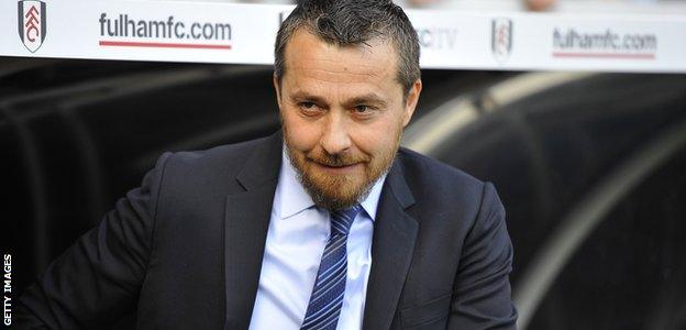 Fulham boss Slavisa Jokanovic in the dugout