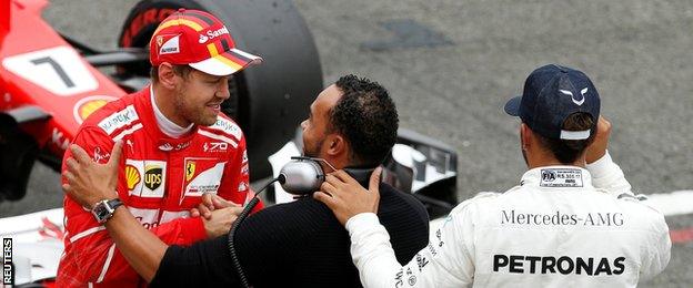 Sebastian Vettel, Nick & Lewis Hamiltion