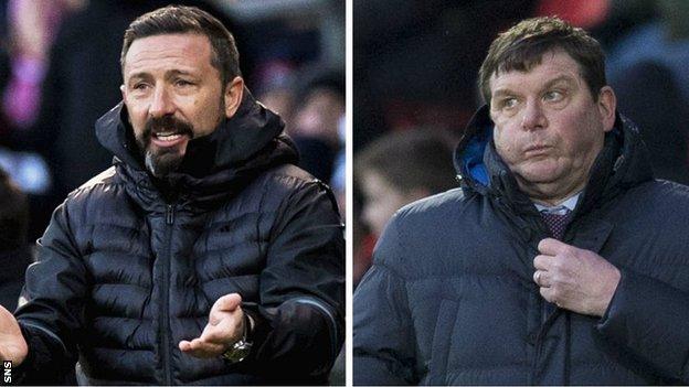 Aberdeen's Derek McInnes and St Johnstone's Tommy Wright