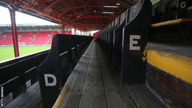 The West Stand at Oakwell has a capacity of 4,752