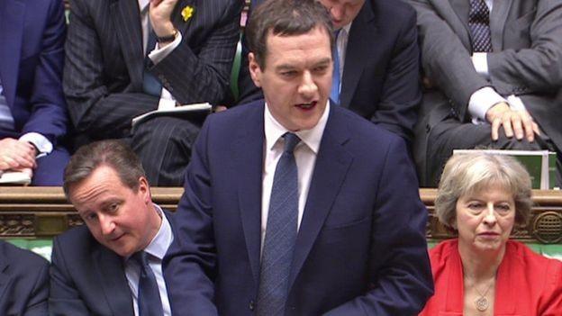 George Osborne delivering his budget