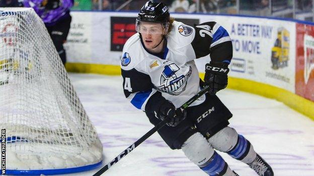 Chad Butcher in action for Wichita Thunder