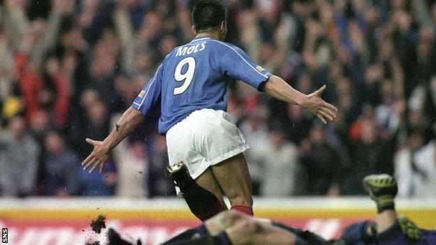 Michael Mols scores against Celtic