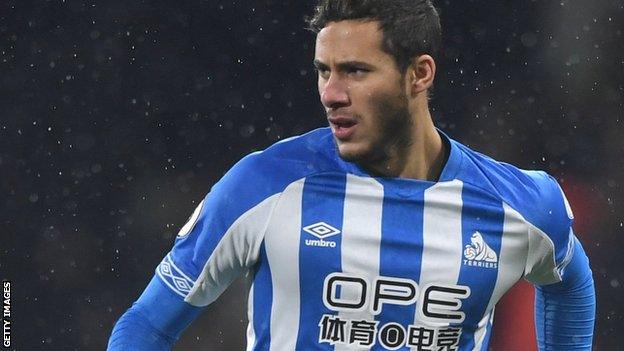 Ramadan Sobhi in action for Huddersfield