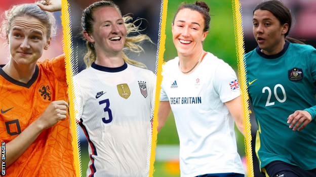 Vivianne Miedema, Sam Mewis, Lucy Bronze and Sam Kerr