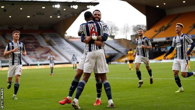 West Brom players celebrate