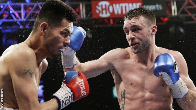 Josh Taylor (right) was too strong for his Mexican opponent