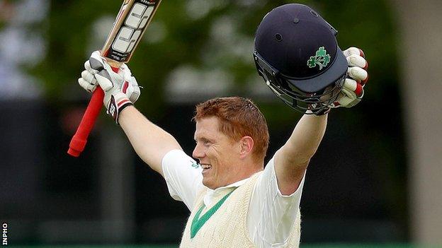 Kevin O'Brien notched 118 on the fourth day of the Test at Malahide